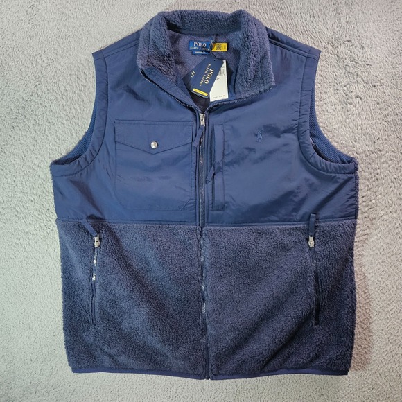 $198 NEW Polo Ralph Lauren Vest Men XLT Tall‎ Performance Full Zip Classic Navy